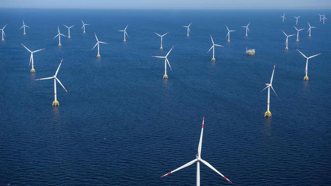 A wind turbine farm in the Baltic Sea. An offshore wind farm green lit for the Illawarra will be scrapped if the Coalition wins government. Picture: Fred Tanneau