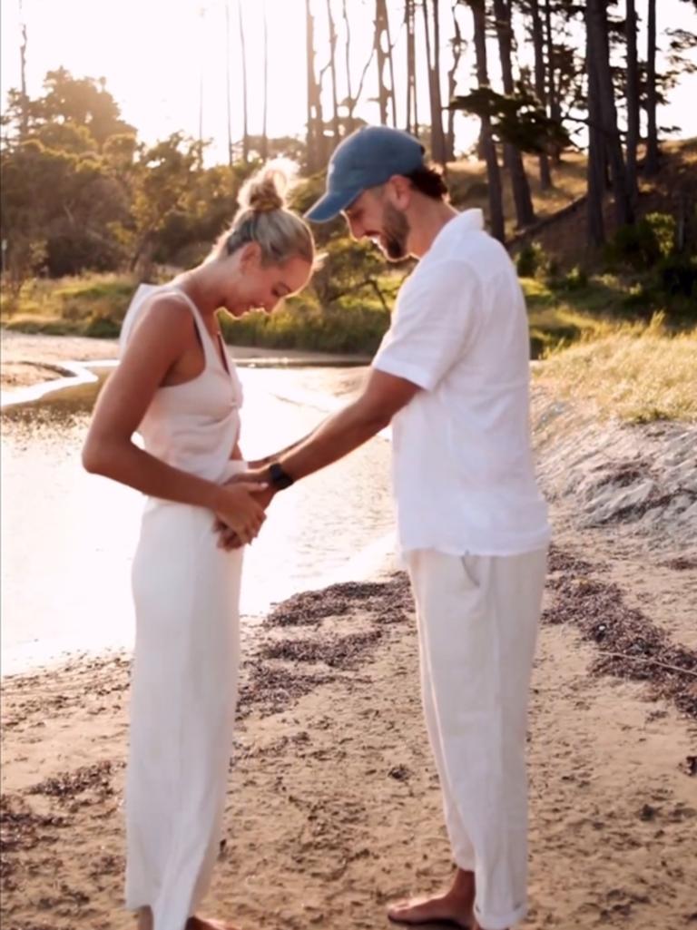 Madi Wilson and Matt Short are expecting a baby. Picture: Instagram @madiwilson