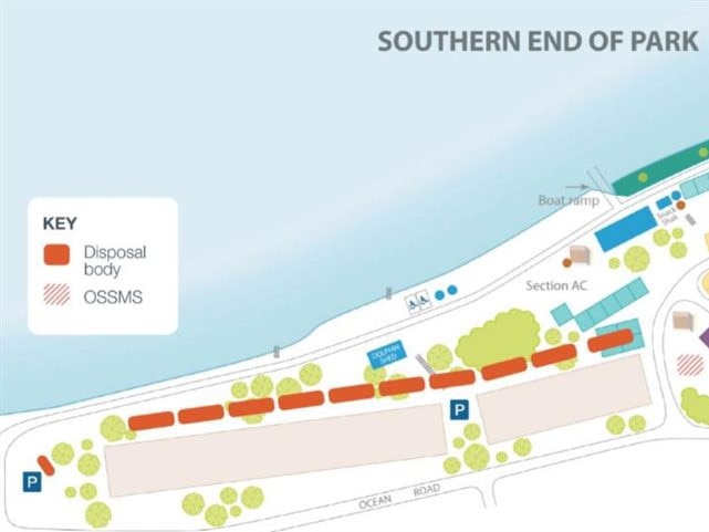 A map of the proposed sewage system upgrade Brooms Head Holiday Park.