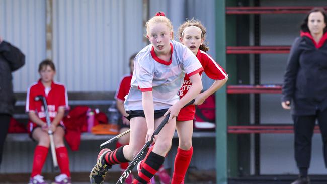 Under 13 Girls Glenelg v North Central. Picture by Wayne Taylor.