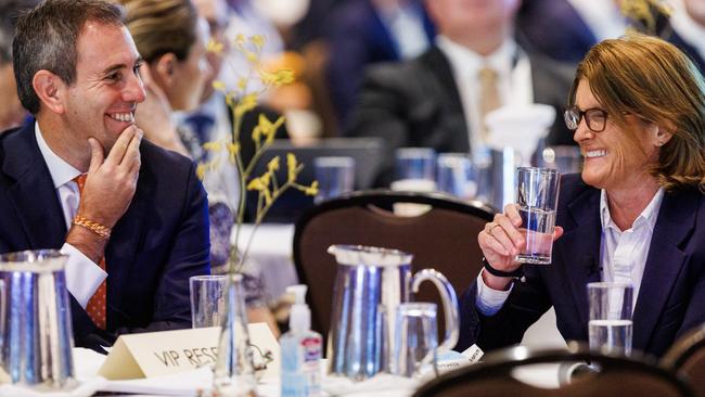 Treasurer Jim Chalmers with RBA governor Michele Bullock. Picture: Aaron Francis / The Australian