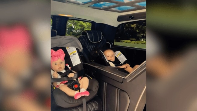 The reality star has been called out for using front-facing car seats. Image: TikTok