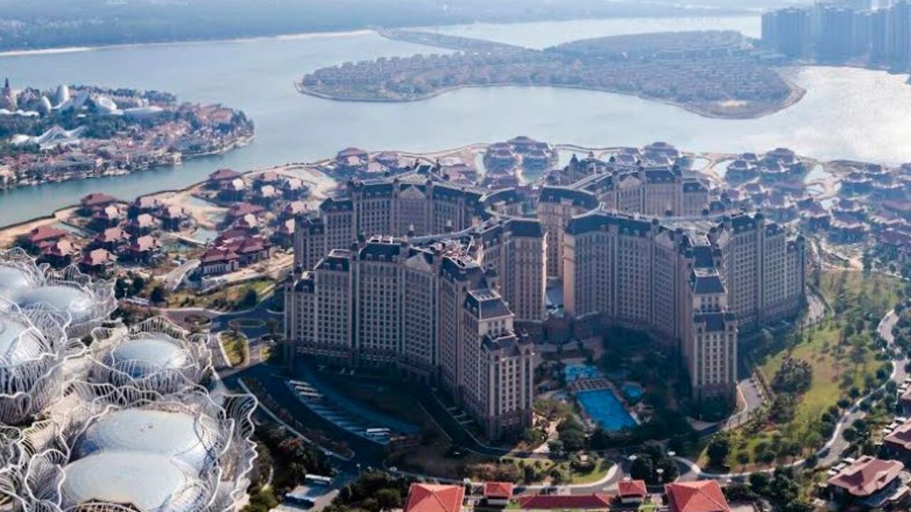 Aerial view of buildings on Ocean Flower Island, or Haihua Island, an artificial archipelago built by the Evergrande Group. Picture: Zhu Bo/VCG via Getty Images