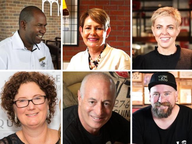 Queensland's successful franchisees, clockwise from top left: Boubacar Barry; Janelle MacGinley; Carolyn McManus; Reddy Goguri; Julie Lawrence; Paul Fitzgerald; Dean Merlo; and Jenny O'Reilly.