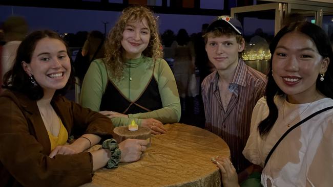 Lilli Corias-Smith, Briget Shapter, Robert Matthews and Jenny Qu enjoying a chat at the festival.