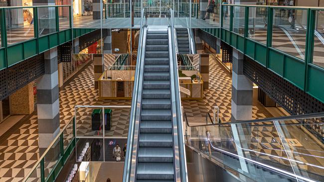 An empty Melbourne shopping mall in March. Picture: Getty Images