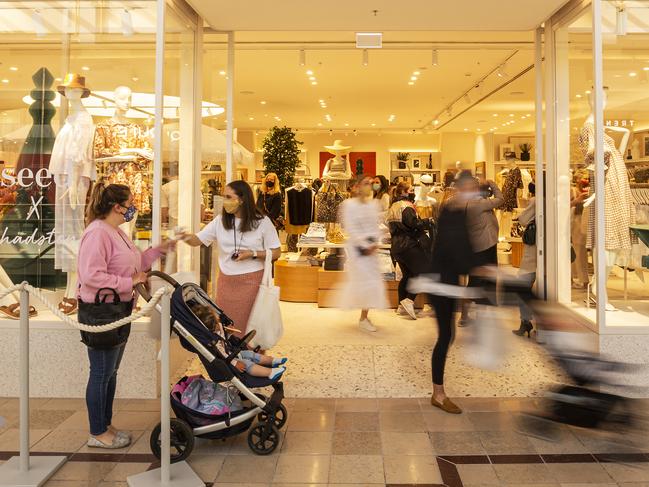 MELBOURNE, AUSTRALIA - OCTOBER 28: Customers are temperature tested before entering Seed at Chadstone Shopping Centre on October 28, 2020 in Melbourne, Australia. Lockdown restrictions in Melbourne lifted as of midnight with people able to leave their home for any reason. Cafes, restaurants, pubs and bars can reopen subject to patron limits while beauty services, tattoo parlours and any other service where you can wear a mask will be able to resume. Up to 10 people from any number of households will be able to gather outdoors, however, Victorians are still required to wear a face mask in public. Metropolitan Melbourne has been subject to Stage 4 restrictions since 2 August 2020 with residents under stay at home orders following a second wave of COVID-19 cases in the community. (Photo by Daniel Pockett/Getty Images)