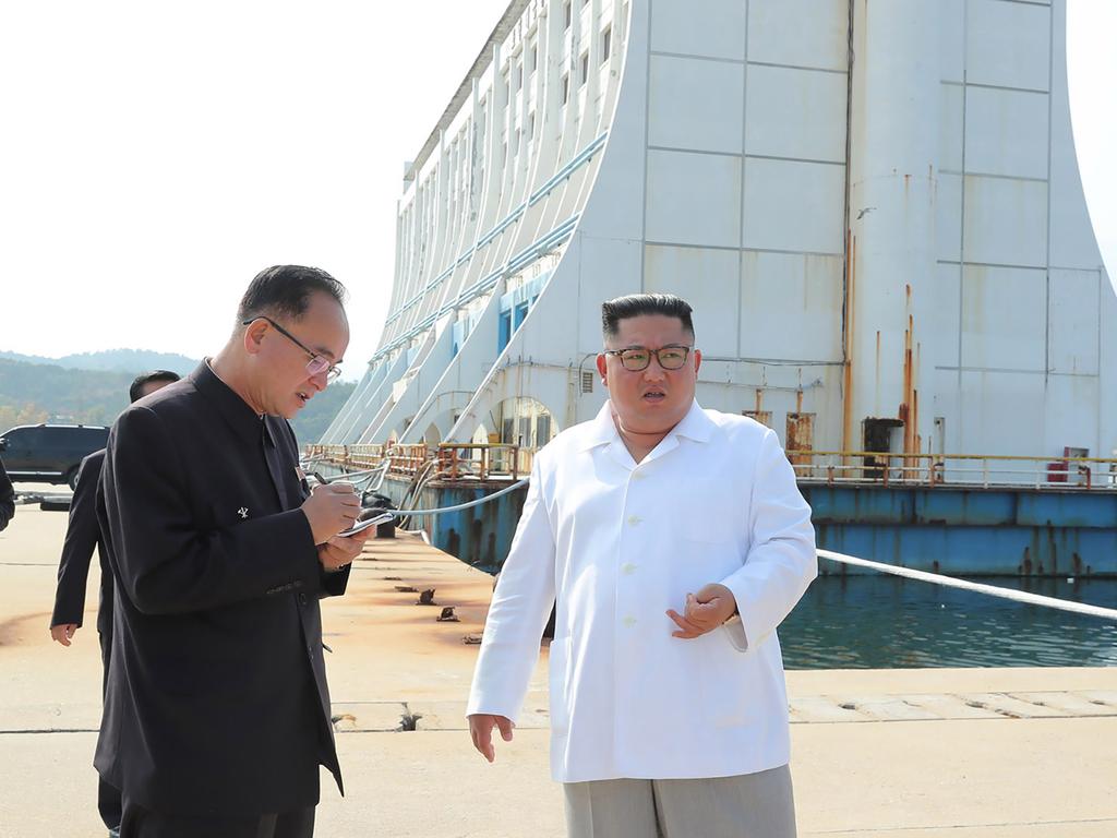 North Korean leader Kim Jong-un at the Mount Kumgang tourist area. Picture: STR/KCNA via KNS/AFP