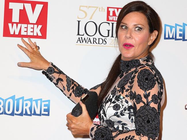 Julia Morris arrives at the 57th Annual Logie Awards at Crown Palladium. Picture: Ryan Pierse/Getty Images