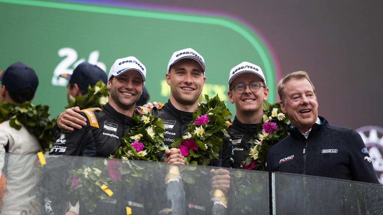 Ford executive chairman Bill Ford (right) on the podium at Le Mans. Photo: Supplied