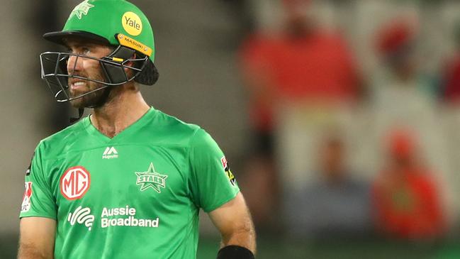 MELBOURNE, AUSTRALIA - JANUARY 26: Glenn Maxwell of the Stars looks on during the Big Bash League match between the Melbourne Stars and the Sydney Sixers at Melbourne Cricket Ground, on January 26, 2021, in Melbourne, Australia. (Photo by Mike Owen/Getty Images)