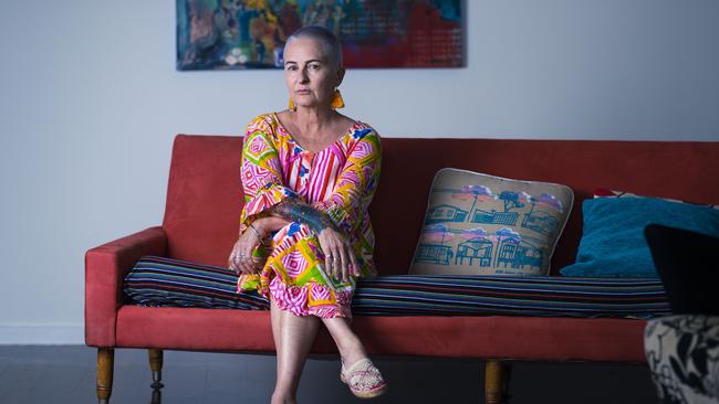 Debra Hood, pictured at her Brisbane home in 2019, when she first spoke about sexual exploitation of students at her former school, Port Macquarie High, including her own relationship with a teacher. Picture: Glenn Hunt