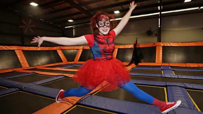 Danica Stitz from Wishart at Marvel Kids at Sky Zone Trampoline Park Macgregor in 2016. Pic Annette Dew