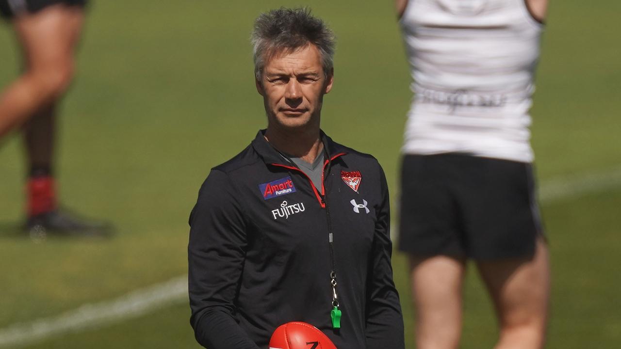 Bombers assistant coach Blake Caracella has begun his new stint. Picture: Scott Barbour