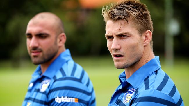 Parramatta Eels captains Kieran Foran and Tim Mannah at Eels training.