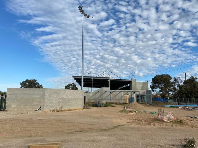 Unfinished West Adelaide Hellas Soccer Club upgrade. Picture: Supplied