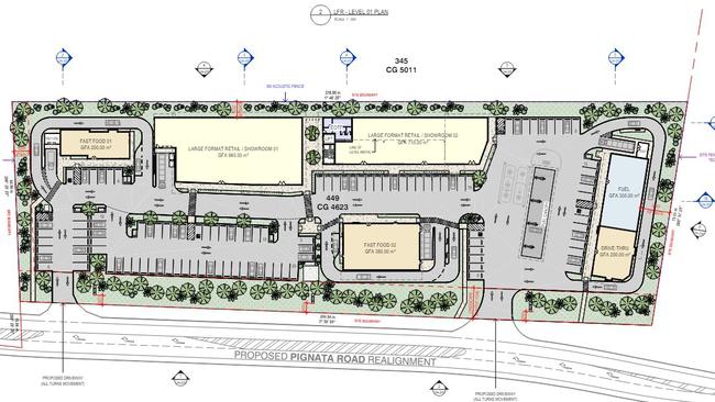 Proposed site plan of the service station at 21 Pignata Rd, Palmview. Photo: V Architecture