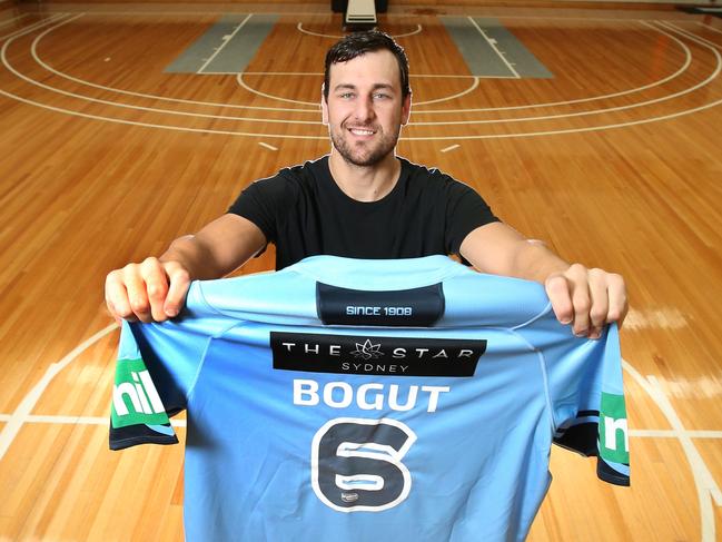 Australian basketball player Andrew Bogut is on the NSW Blues’ team. Picture: David Caird