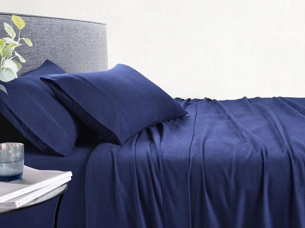 These midnight blue sheets are an absolute steal.