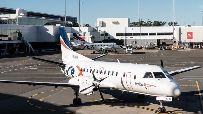 Regional Express (Rex) aircraft on the tarmac at Sydney Airport. Picture: AAP Image/James Gourley.