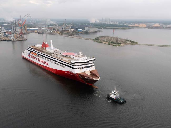 The botched handling of the state’s billion-dollar Bass Strait ferry service – including the commissioning of the new vessels, such as the Spirit of Tasmania IV (seen here on a sea trial, in Finland, above) – was so spectacularly hopeless you couldn’t make it up, according to Charles Wooley. Picture: Spirit of Tasmania