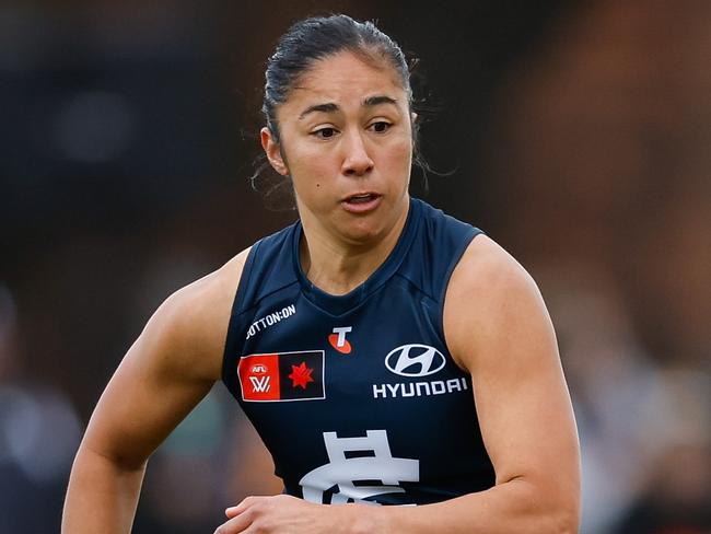 Darcy Vescio struggled to make an impact in her move to the wing. (Photo by Dylan Burns/AFL Photos via Getty Images)