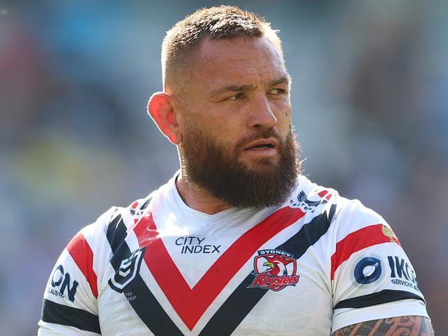 GOLD COAST, AUSTRALIA - AUGUST 25: Jared Waerea-Hargreaves of the Roosters looks on during the round 25 NRL match between Gold Coast Titans and Sydney Roosters at Cbus Super Stadium, on August 25, 2024, in Gold Coast, Australia. (Photo by Chris Hyde/Getty Images)