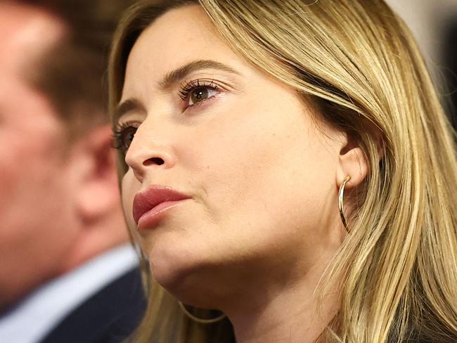 Australian model Holly Valance attends a speech delivered by Honorary President of the Britain's right-wing populist party Reform UK and newly appointed leader Nigel Farage during a campaign meeting, on June 3, 2024, ahead of the UK general election of July 4. Nigel Farage on June 3, 2024 said he would stand as a candidate for the anti-immigration Reform UK party at the UK general election next month, after initially ruling out running. (Photo by HENRY NICHOLLS / AFP)
