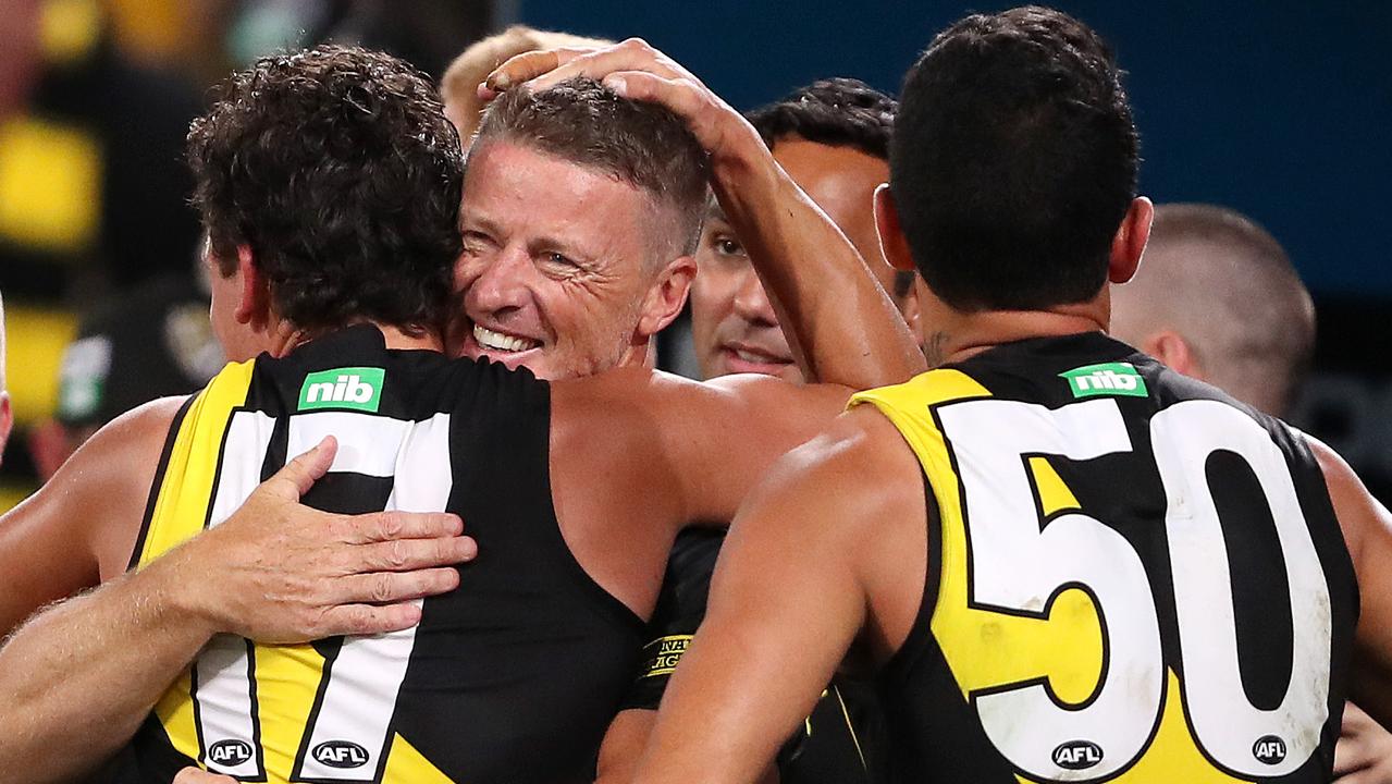 Richmond coach Damien Hardwick savours his third premiership. Picture: Sarah Reed