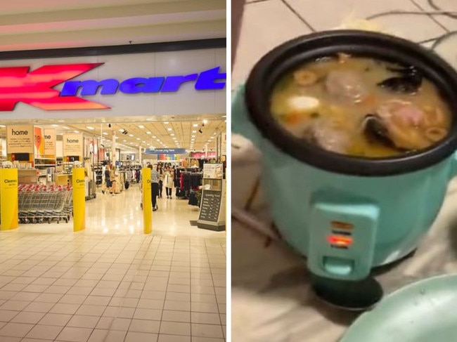 Zain used his $15 Kmart mini rice cooker as a hot pot. Picture: TikTok/@zaintrigg