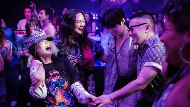 From left: Kelly Marie Tran, Lily Gladstone, Han Gi-chan and Bowen Yang in The Wedding Banquet (Bleecker Street / BFI Flare 2025)