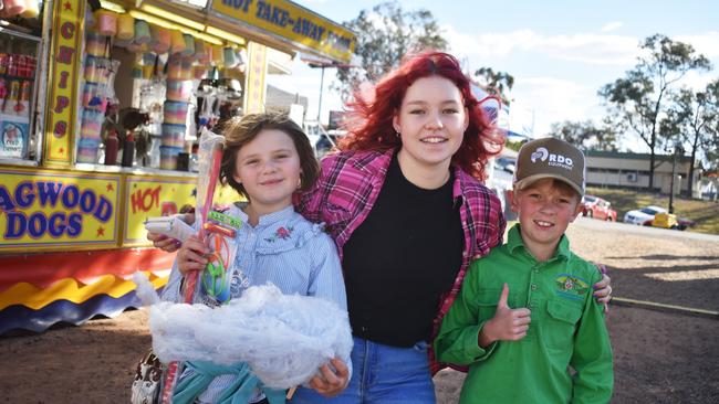 Jodie Voigt, Lillian Fritz, and Hayden Frtiz at the 2023 Gatton Show on Friday, July 21. Picture: Peta McEachern