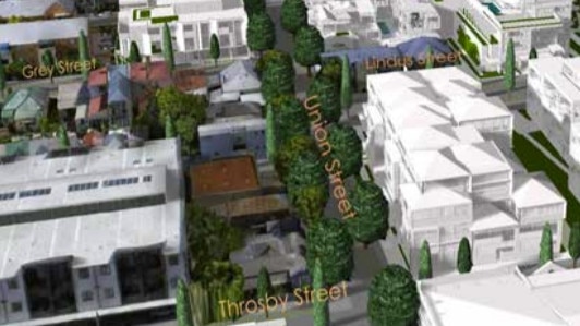 Union Street is envisaged to develop as a high amenity pedestrian environment with widened footpath and street tree planting. Supplied.