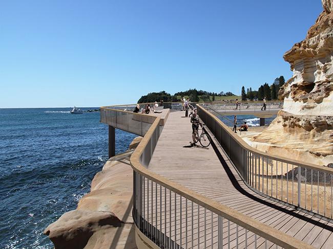 Artist impression of the new boardwalk joining The Haven with Terrigal. Picture: supplied