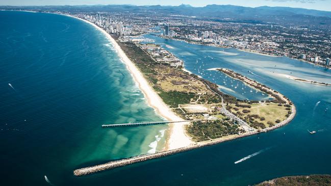 An aerial view of The Spit.