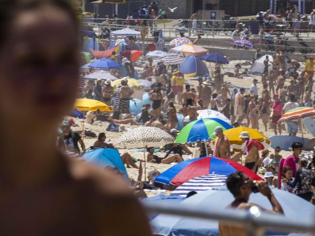 People at Bondi Beach on Saturday. Picture: NCA NewsWire / Jenny Evans