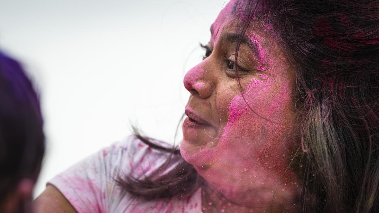 Monika Shinde as the Toowoomba Indian and Nepalese communities celebrate Holi, the festival of colours, Saturday, March 23, 2024. Picture: Kevin Farmer