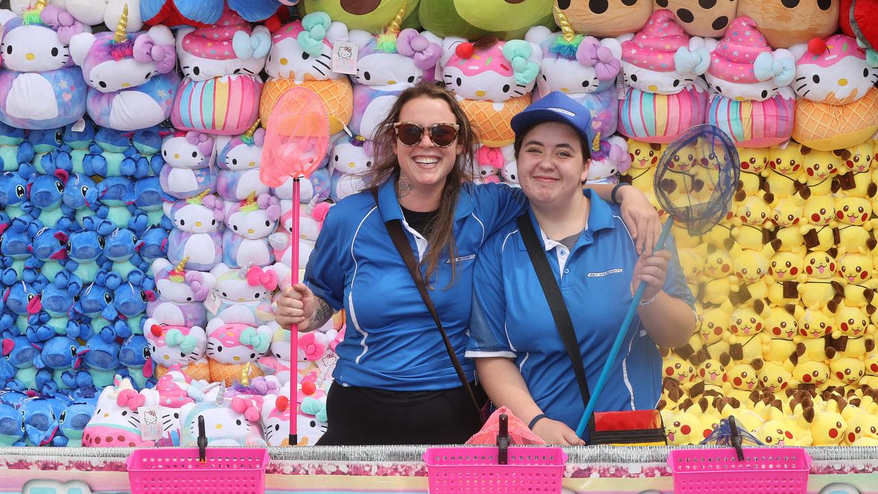 Lindsey Tickner and Kira-Lee Kelly at the Geelong Show. Picture: Alison Wynd