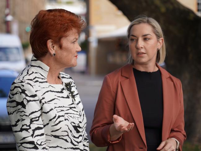 One Nation Leader Pauline Hanson with daughter One Nation's Senate candidate for Tasmania, Lee Hanson, pictured on April 3, 2025.  Picture:  One Nation / Supplied