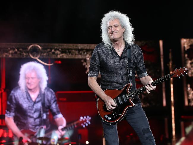 Brian May from the original Queen lineup on lead guitar. Picture: Damian Shaw