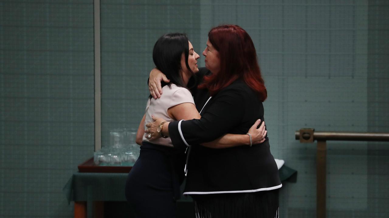 Ms Husar was hugged by Melissa Price and other MPs after she defended her reputation in parliament. Picture: Gary Ramage