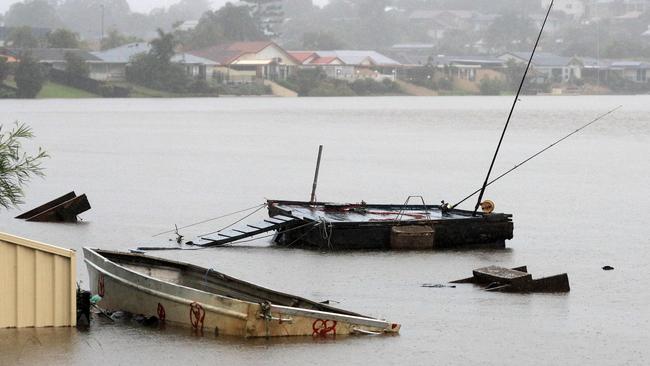 Boats and private wharves on Nineteenth Ave at Elanora. Picture: NCA NewsWire/Scott Powick