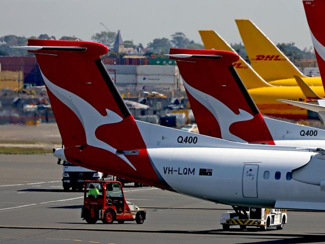 SYDNEY, AUSTRALIA - NewsWire Photos - OCTOBER 14, 2022: General generic editorial stock image of Qantas aircraft at Sydney Domestic Airport. Picture: NCA NewsWire / Nicholas Eagar