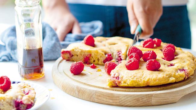 A pancake with plenty of fruit can make for a healthy breakfast.