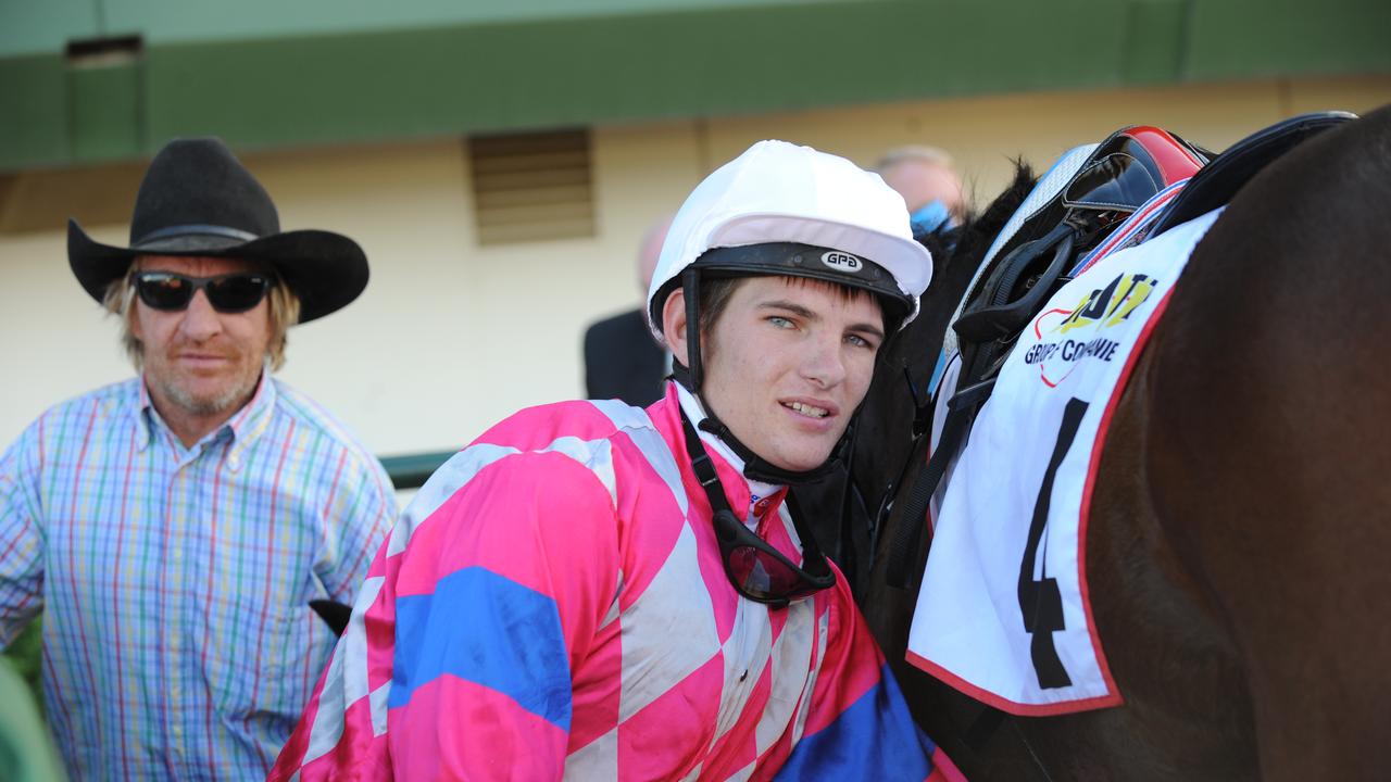 Horseracing - racehorse number 4 'Mybigfatgreekhorse' ridden by jockey Arron Lynch and trained by Eric Musgrove, wins race 1 at Morphettville.