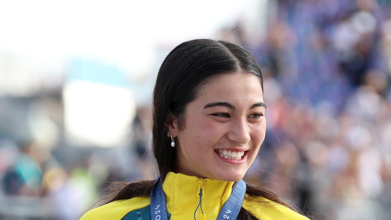 Australia’s youngest ever gold medallist Arisa Trew has stunned radio hosts with her sweet gesture on the way home from the 2024 Paris Olympics. Picture: Julian Finney/Getty Images