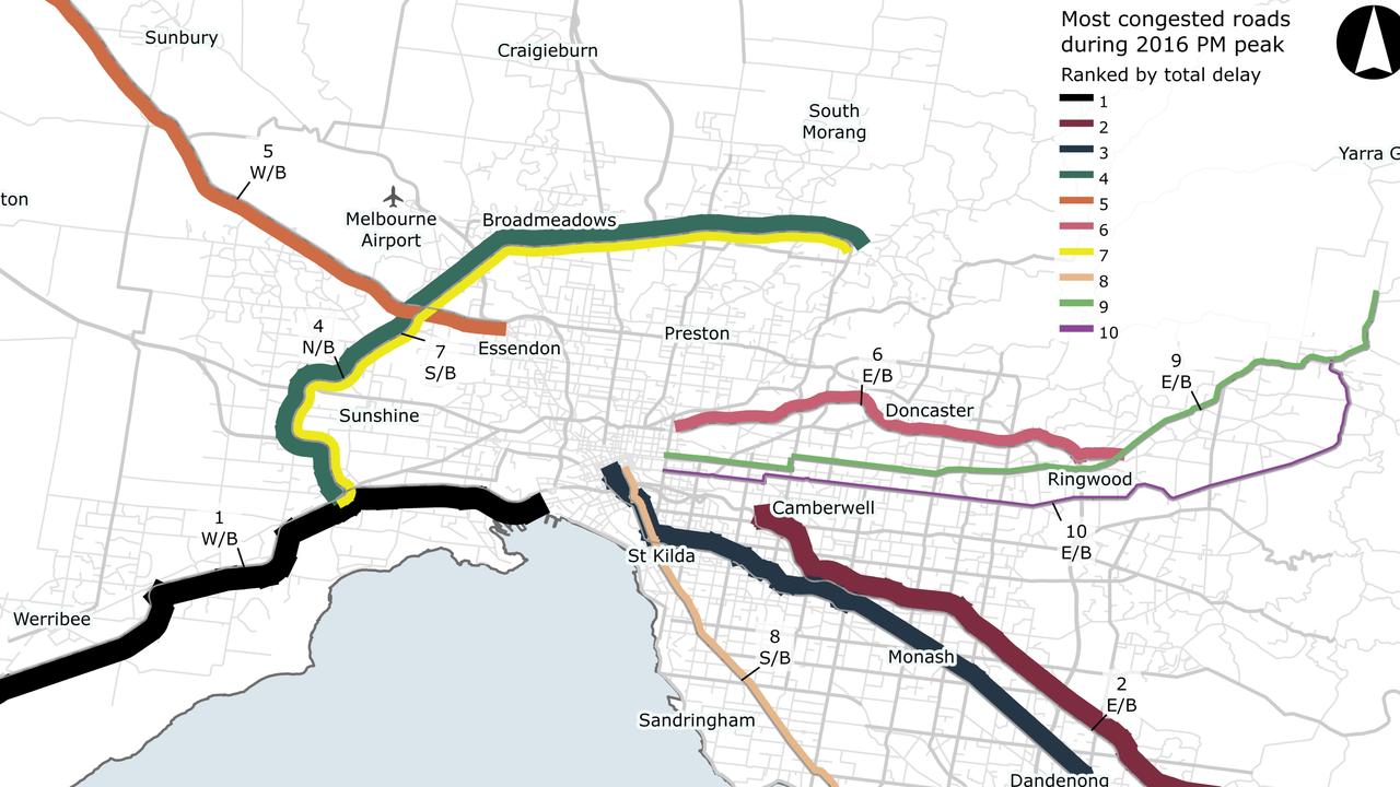 Melbourne’s busiest roads: Where the worst congestion will be in 2031 ...