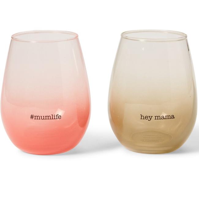 Mother's Day glass tumbler twin pack