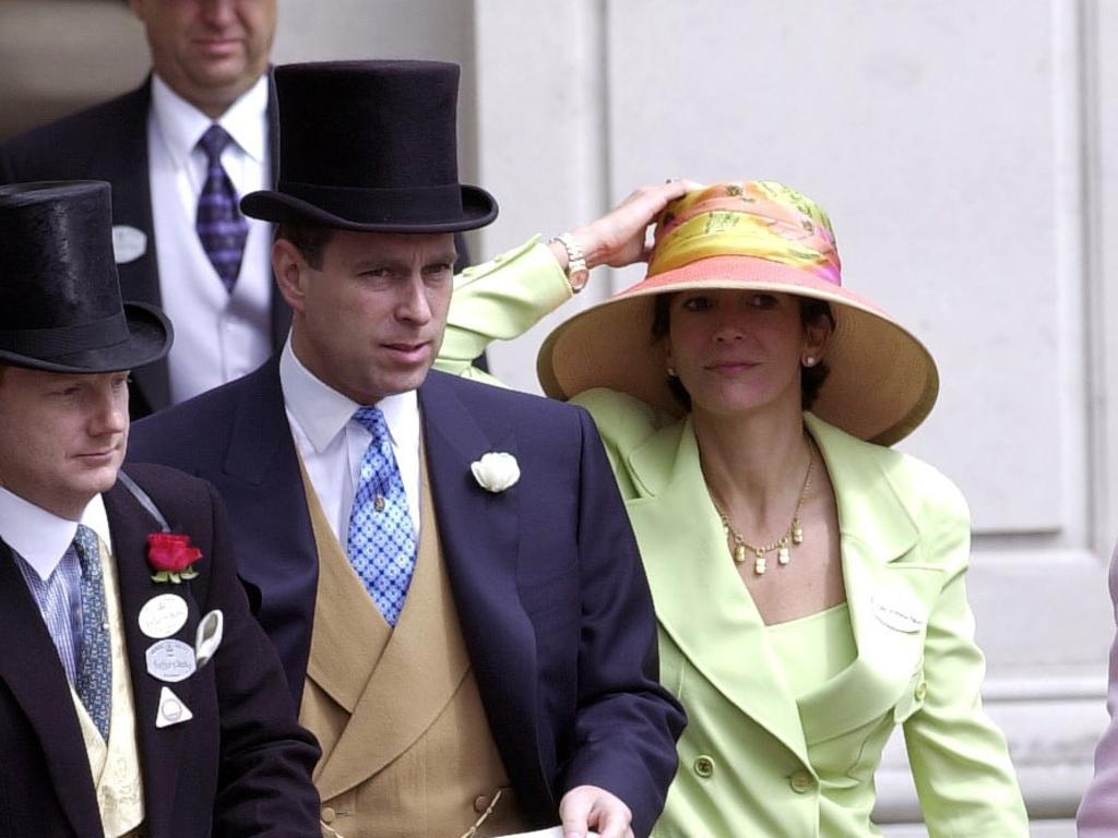 Prince Andrew, Duke Of York, and Ghislaine Maxwell at Ascot. Picture: Getty Images