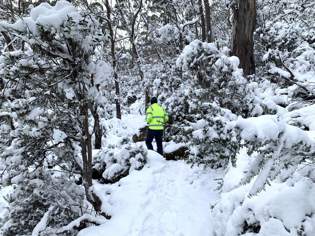 Snow on Kunanyi/Mt Wellington on Tuesday June 7, 2022